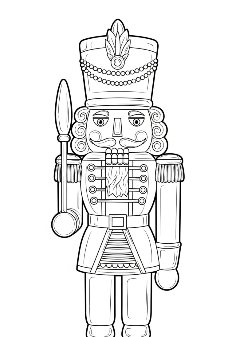 Realistic Nutcracker Soldier Coloring Page