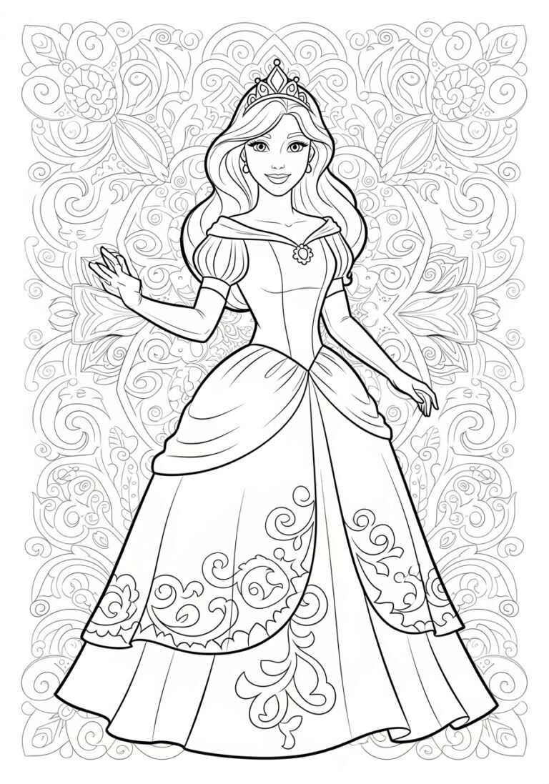 Realistic Princess Coloring Page Realistic Princess Coloring Page
