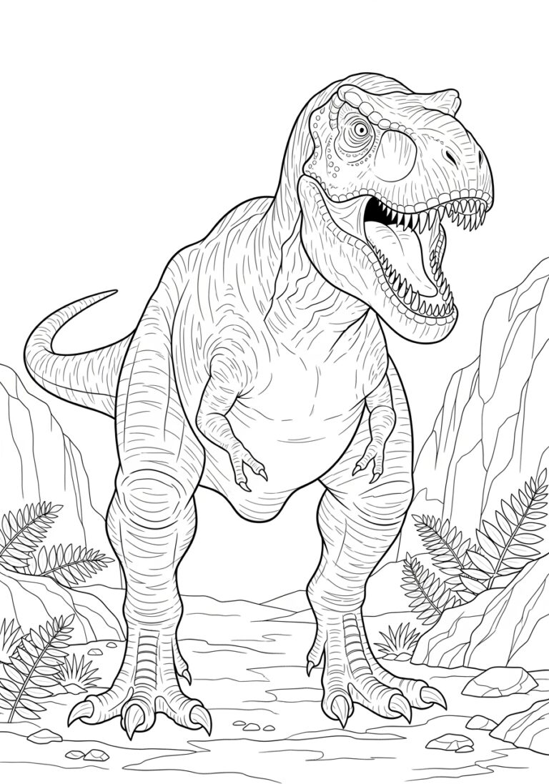Realistic T Rex Coloring Page Realistic T Rex Coloring Page