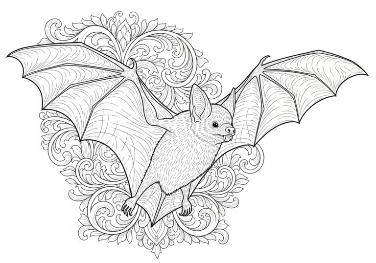 Realistic Vampire Bat Coloring Page Realistic Vampire Bat Coloring Page