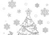 Reindeer and Christmas Tree Coloring Page