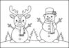 Reindeer and Snowman Friend Coloring Page
