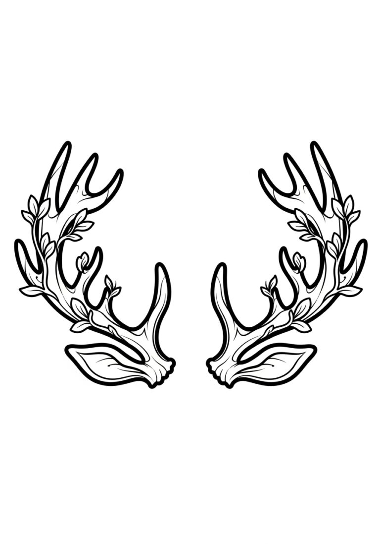 Reindeer Antler Coloring Page Reindeer Antler Coloring Page