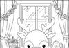 Reindeer Baking Cookies Coloring Page