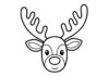 Reindeer Head with Antlers Coloring Page