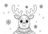 Reindeer in Ugly Christmas Sweater Coloring Page