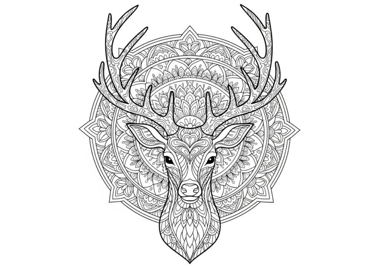Reindeer Mandala Coloring Page Reindeer Mandala Coloring Page