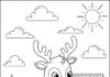 Reindeer Playing Soccer Coloring Page
