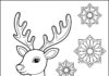 Reindeer Trace and Color Coloring Page