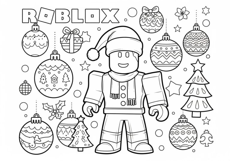 Roblox Christmas Coloring Page Roblox Christmas Coloring Page