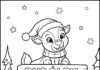 Rudolph at the North Pole Sign Coloring Page