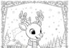 Rudolph Carving a Jack-o’-Lantern Coloring Page