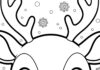 Rudolph Close-Up Face with Glowing Nose Coloring Page