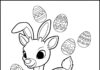 Rudolph Easter Egg Hunt Coloring Page