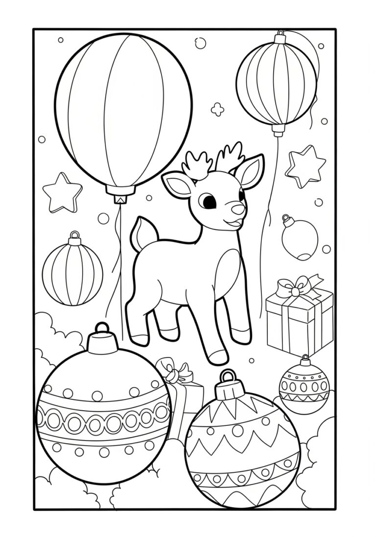 Rudolph in the Thanksgiving Parade Balloon Coloring Page Rudolph in the Thanksgiving Parade Balloon Coloring Page