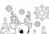 Rudolph Reading a Holiday Story Coloring Page