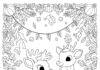 Rudolph Sharing a Thanksgiving Feast Coloring Page