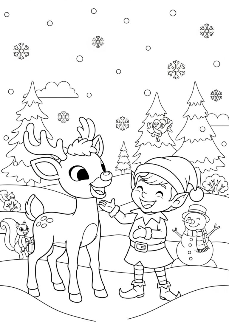 Rudolph the Red-Nosed Reindeer Classic Coloring Page Rudolph the Red-Nosed Reindeer Classic Coloring Page