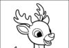 Rudolph with Jingle Bell Harness Coloring Page