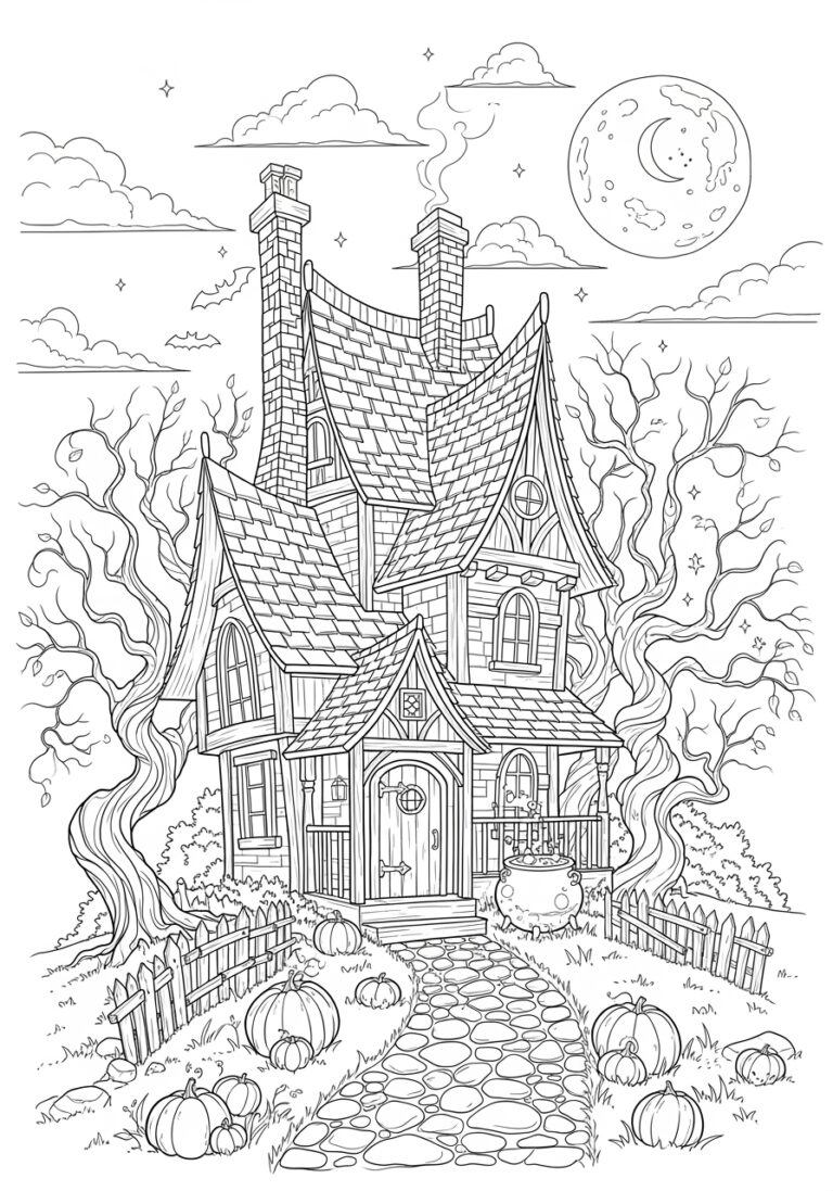 Sanderson Cottage in Salem Coloring Page Sanderson Cottage in Salem Coloring Page