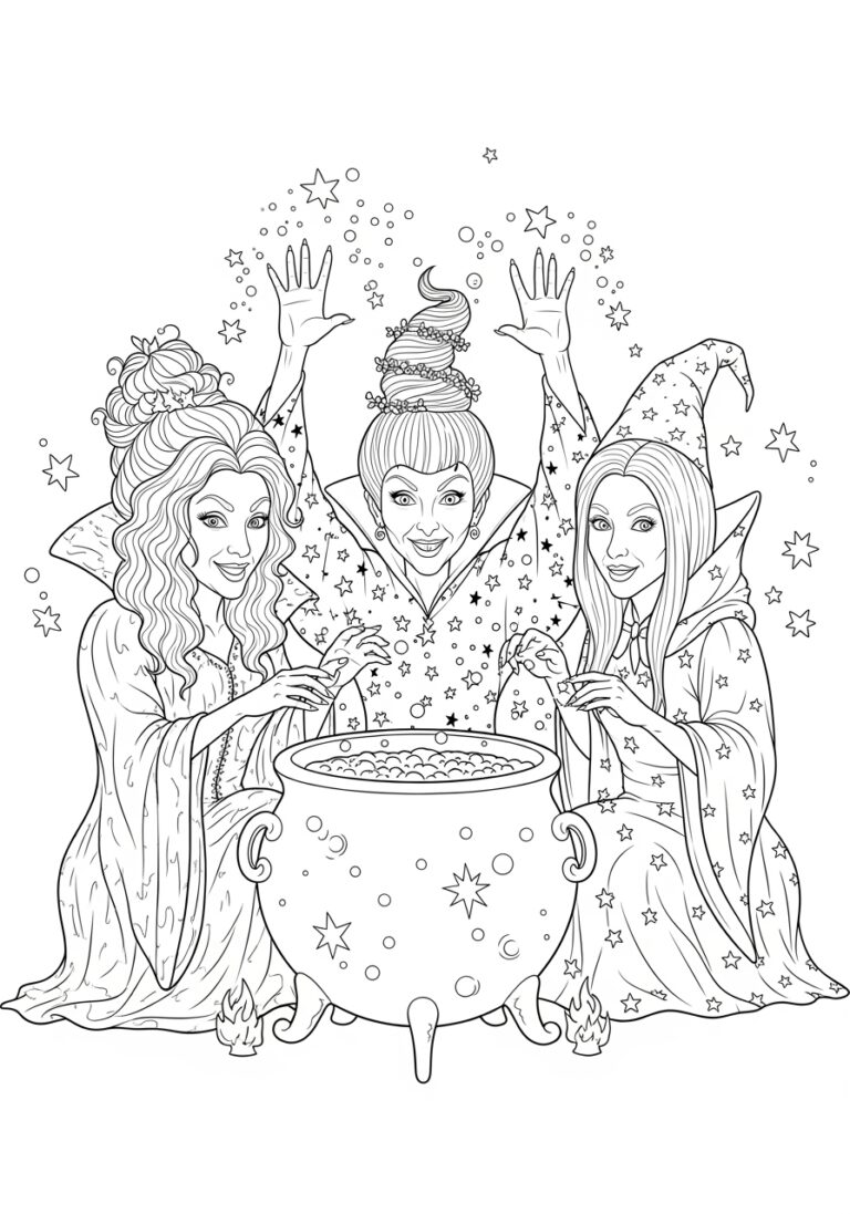 Sanderson Sisters Coloring Page to Print Out and Color Sanderson Sisters Coloring Page to Print Out and Color