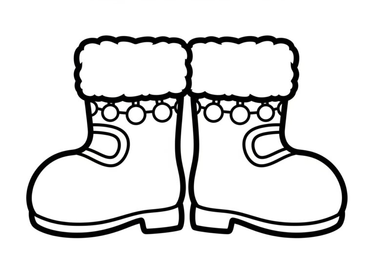 Santa Boot Coloring Page Santa Boot Coloring Page