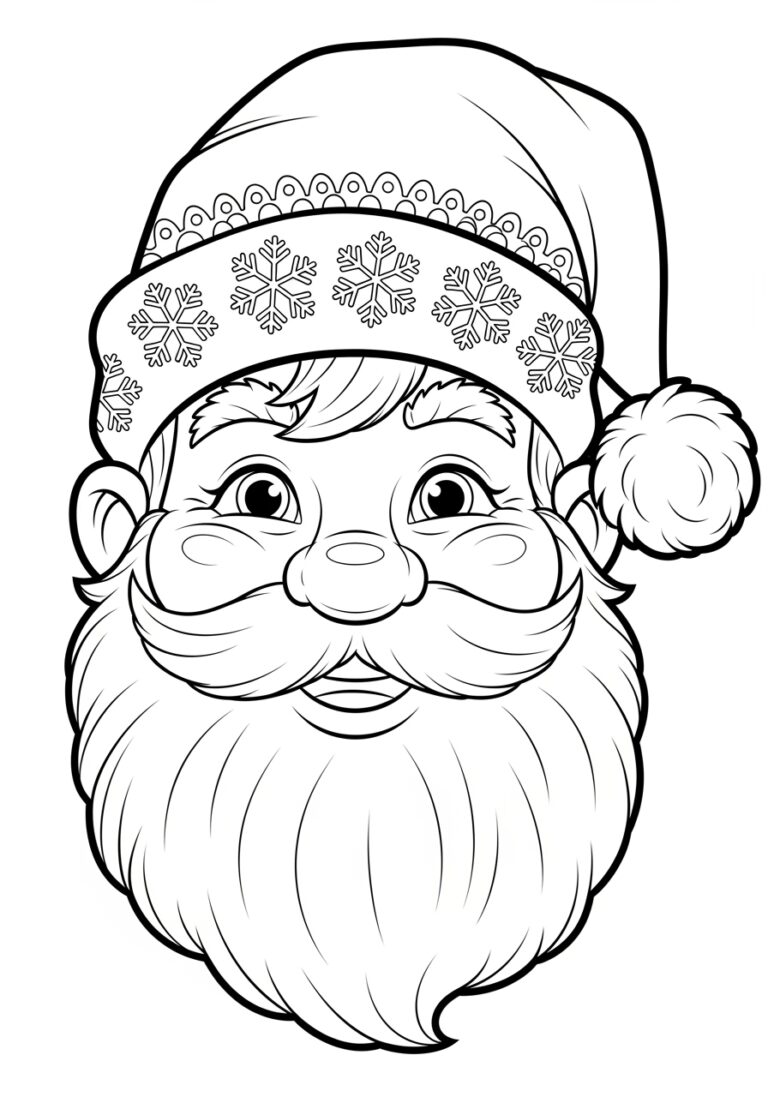 Santa Claus Face Coloring Page Santa Claus Face Coloring Page