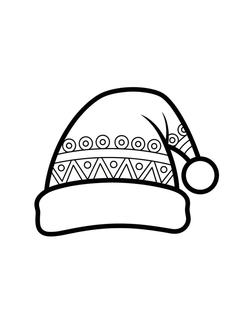 Santa Claus Hat Coloring Page Santa Claus Hat Coloring Page