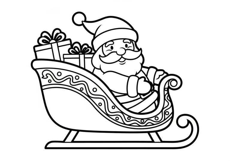 Santa Claus Sleigh Coloring Page Santa Claus Sleigh Coloring Page