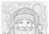 Santa Coloring Page for Adults