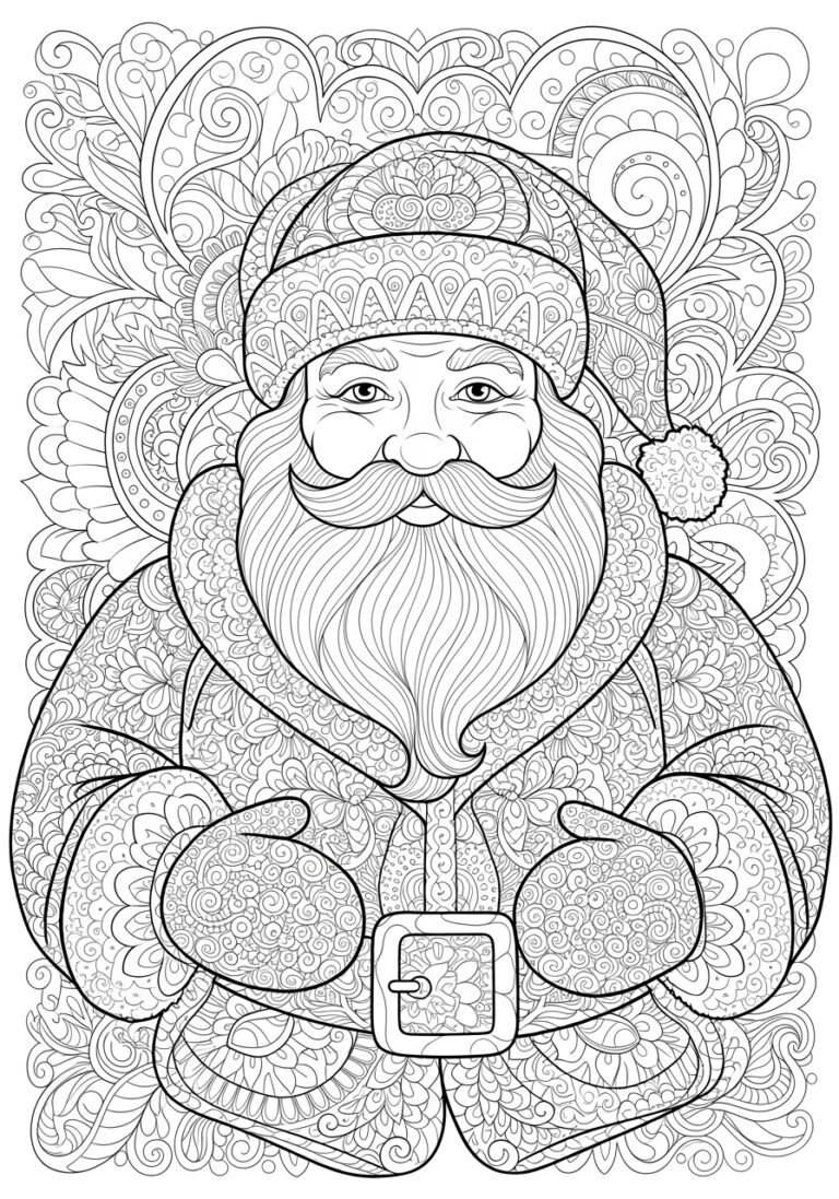 Santa Coloring Page for Adults Santa Coloring Page for Adults