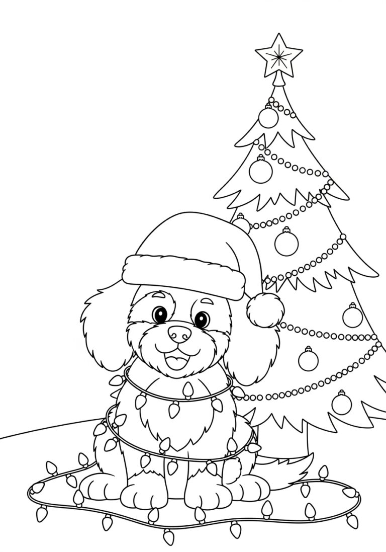 Santa Dog Coloring Page Santa Dog Coloring Page