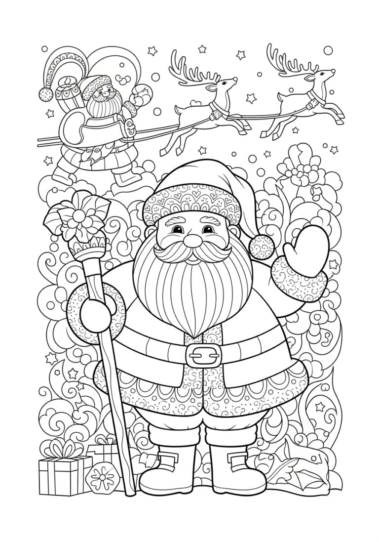 Santa Image Coloring Page Santa Image Coloring Page