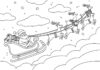 Santa on a Sleigh Coloring Page