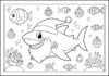 Santa Shark Coloring Page