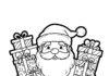 Santa with Presents Coloring Page
