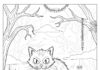 Scary Cat Coloring Page to Print Out and Color