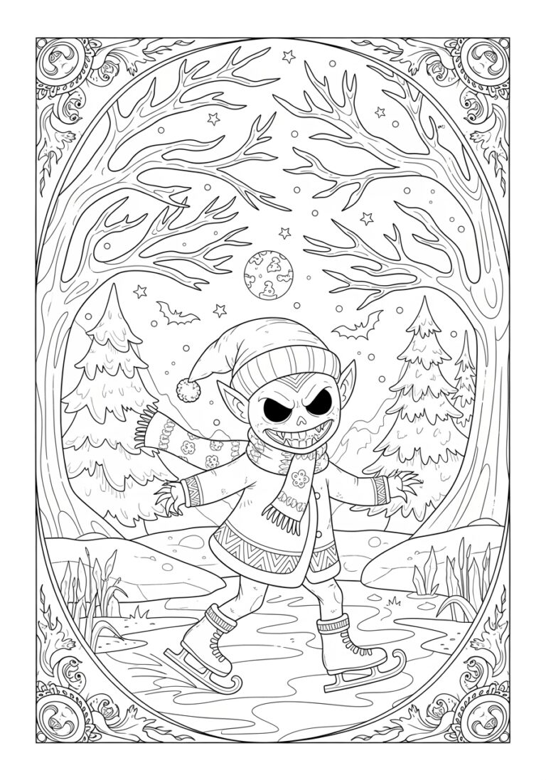 Scary Christmas Coloring Page