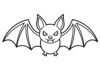 Scary Fanged Bat Coloring Page to Print Out and Color