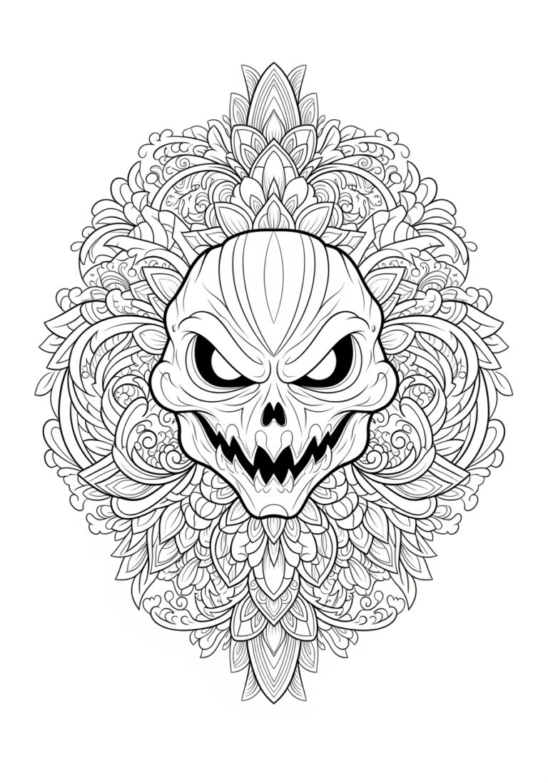 Scary Halloween Coloring Page for Adults Scary Halloween Coloring Page for Adults