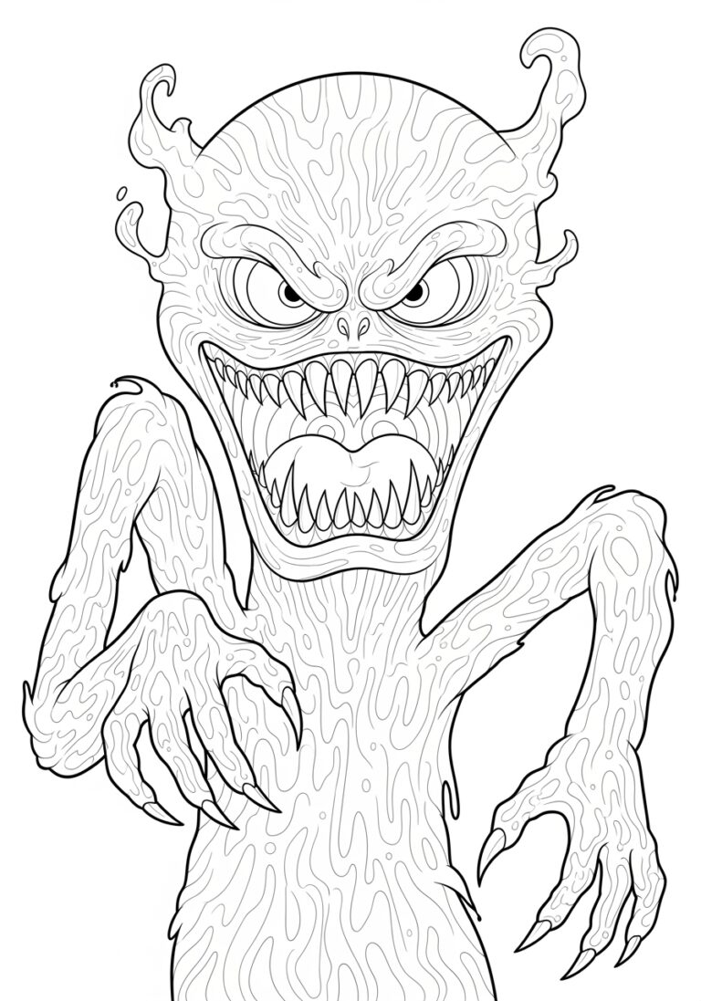 Scary Monster Colouring Page Scary Monster Colouring Page