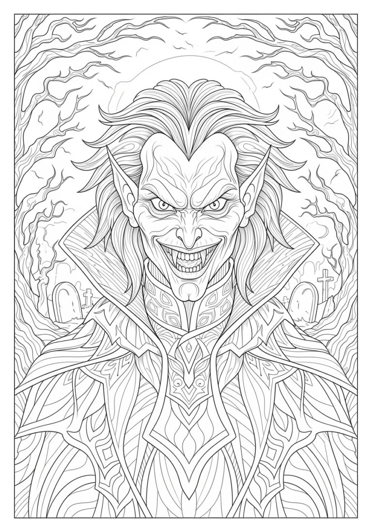 Scary Vampire Coloring Page Scary Vampire Coloring Page