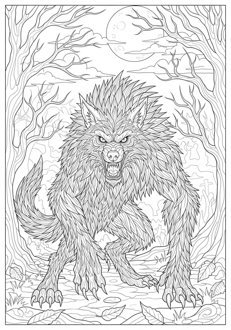 Scary Werewolf Coloring Page Scary Werewolf Coloring Page