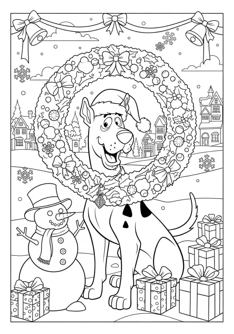 Scooby Doo Christmas Coloring Page