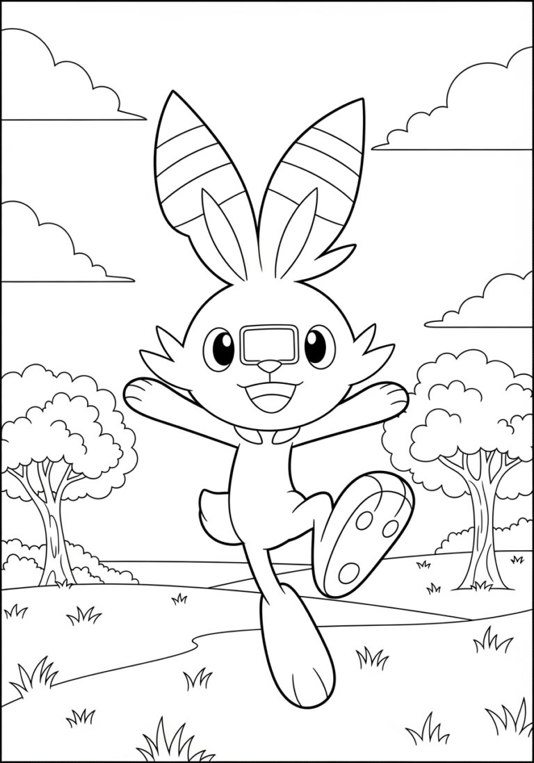 Scorbunny Coloring Page to Print Out and Color Scorbunny Coloring Page to Print Out and Color