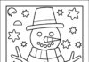 Shape Tracing Snowman Coloring Page for Preschool