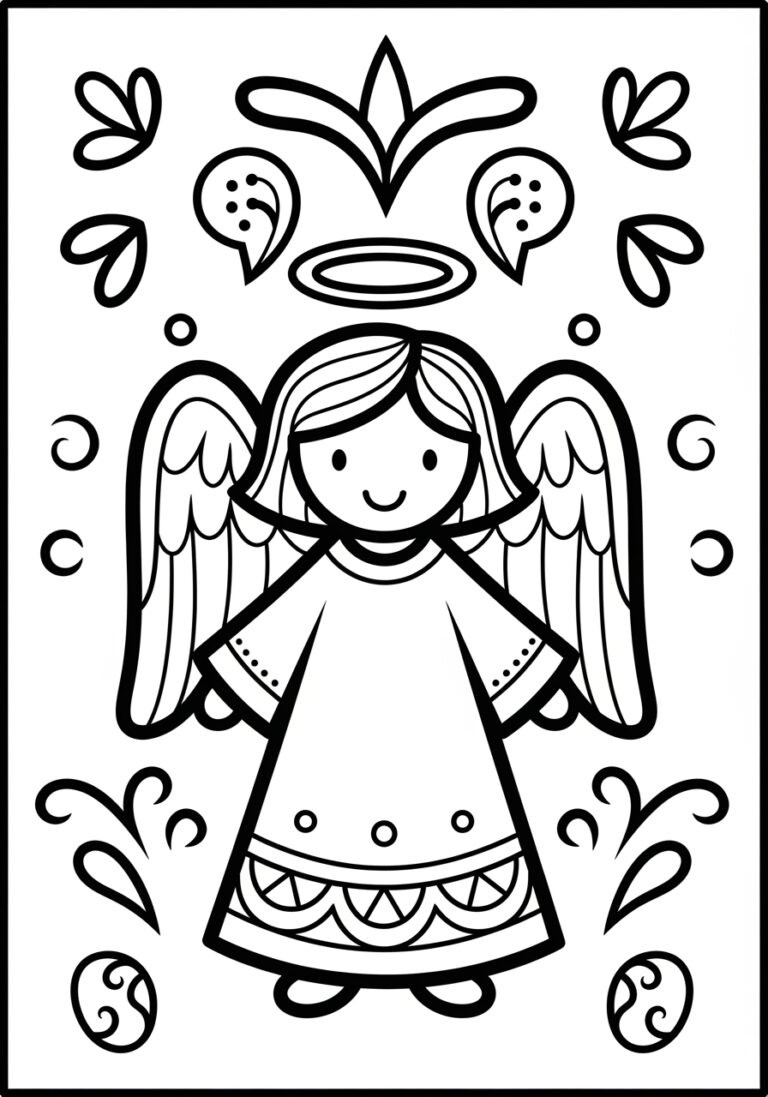 Simple Angel Coloring Page Simple Angel Coloring Page