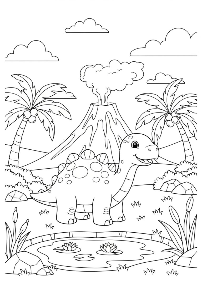 Simple Dinosaur Coloring Page Simple Dinosaur Coloring Page