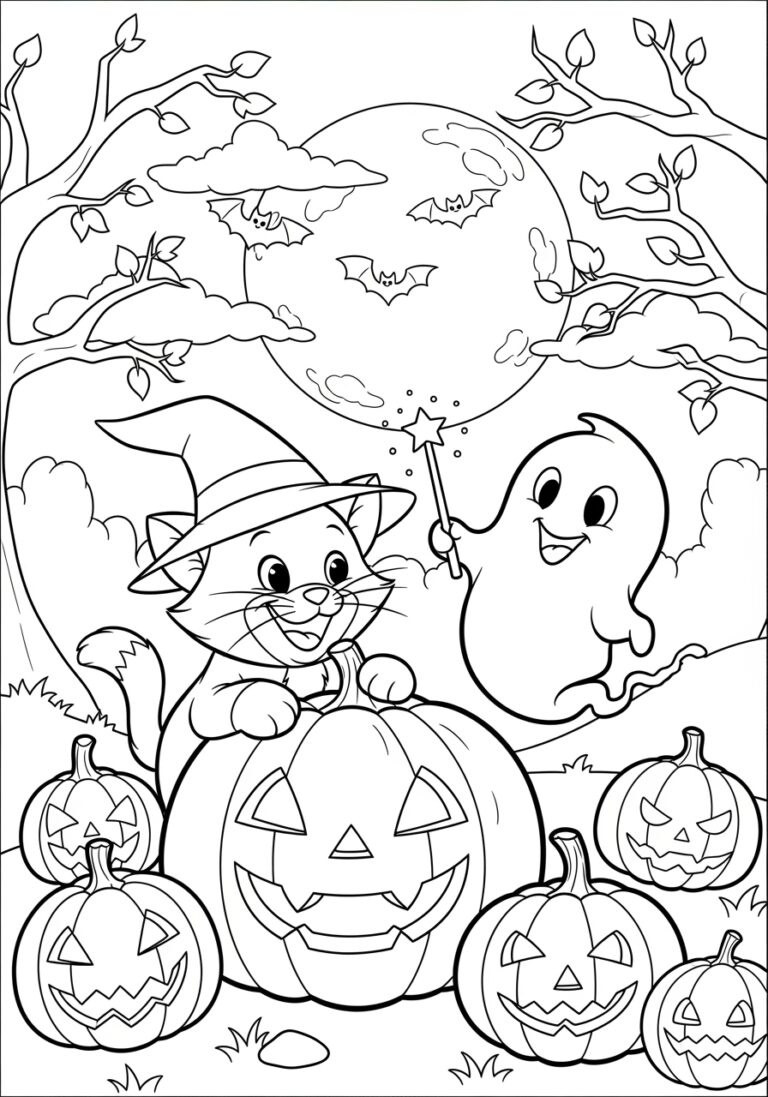 Simple Disney Halloween Coloring Page