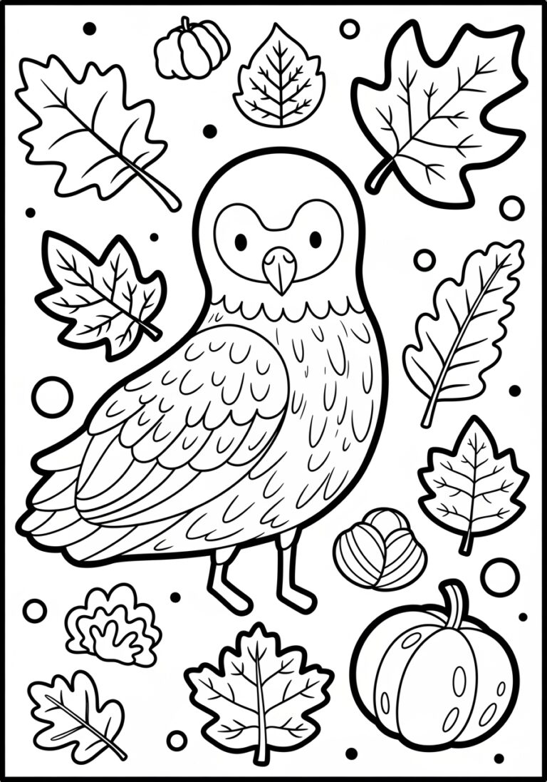 Simple Fall Coloring Page to Print Out and Color Simple Fall Coloring Page to Print Out and Color